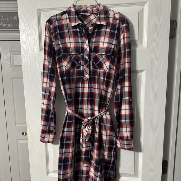 Tommy Hilfiger Dresses & Skirts - Tommy Hilfiger Denim Plaid Flannel Shirt Dress